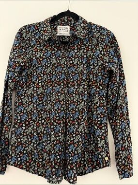 Scotch & Soda Black Floral Print Long-Sleeve Button-Down Shirt